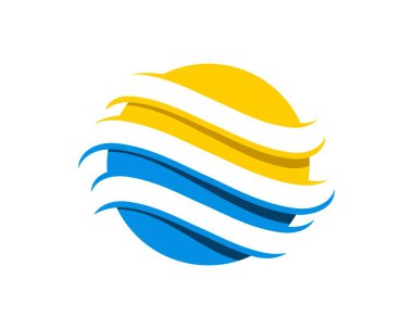 Dalgalı swoosh ile küre soyut