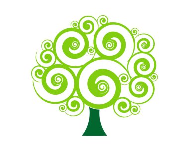 Soyut kıvrım doğa ağacı