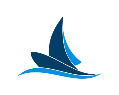 Mavi dalgada yelkenli gemi