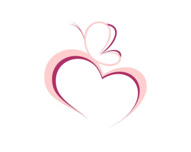 Üzerinde kelebek olan aşk şekli.