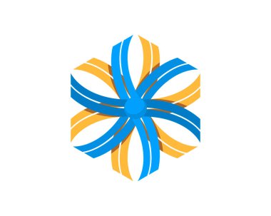 Altıgen şekilli mavi ve sarı kurdele