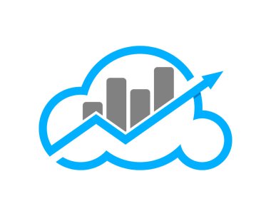 Finansal grafik oklu bulut çizgisi