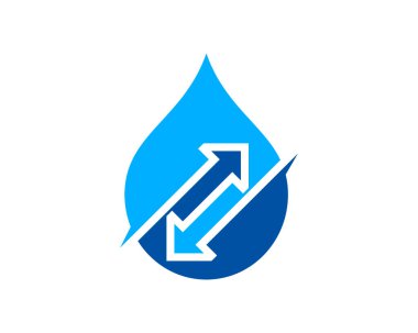 İçinde baş aşağı ok olan basit su damlası.