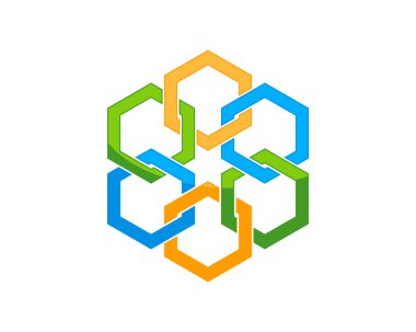 Soyut altıgen şekil bağlantısı