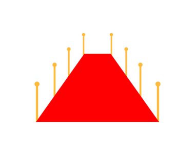 Göstermek için zarif kırmızı halı