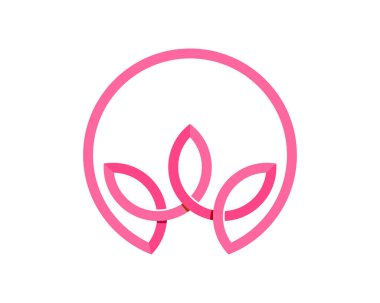 Soyut lotus ile çember çizgisi