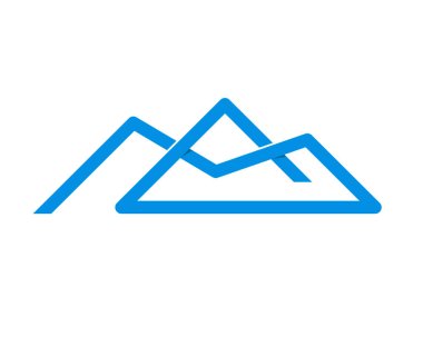 Soyut mavi dağ çizgisi