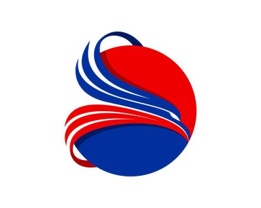 Kartal çizgili mavi ve kırmızı daire şeklinde