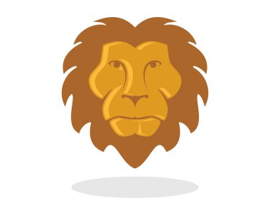 Basit altın aslan kafası.