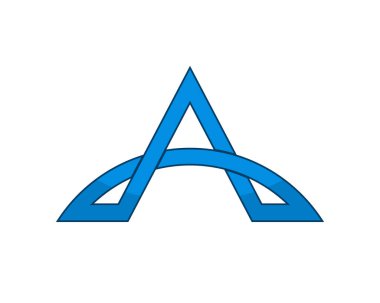 Bir harf başlangıçlı soyut üçgen şekli