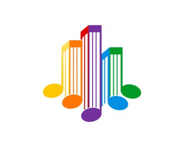 Müzik notalı renkli bir bina