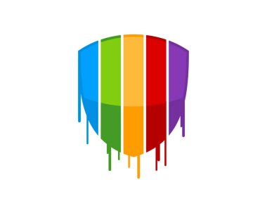 Gökkuşağı renginde renkli kalkan boyası