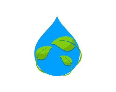 Su damlası ve doğa yaprağı