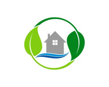 Ev ve el sallayarak çifte doğa yaprağı