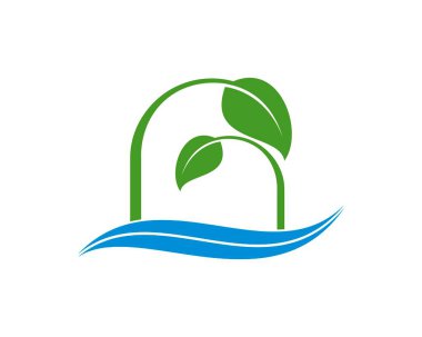 Çift doğa yaprağı ve dalga