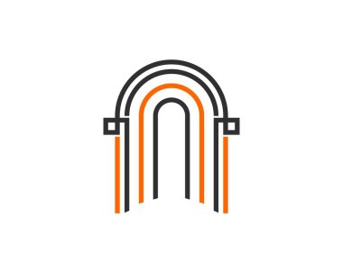 Turuncu ve siyah soyut kapı