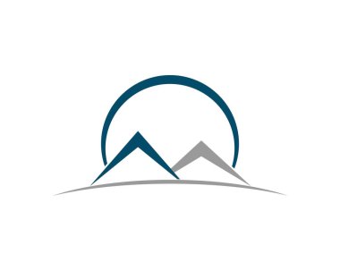 Basit ve soyut dağ ve güneş