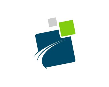 İçinde yol olan soyut kare şekli