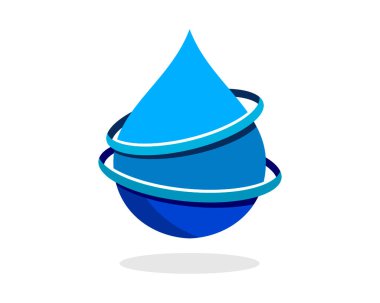 Etrafında mavi halkalar olan su damlası