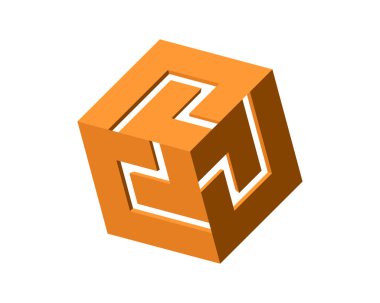 Teknoloji bağlantılı turuncu küp