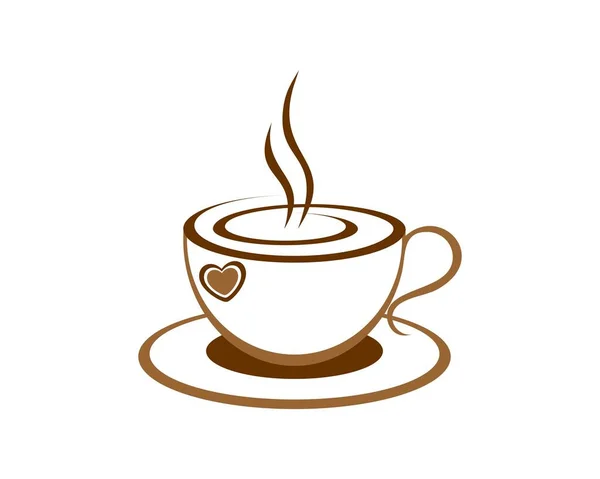 Kaffeetasse Mit Liebesumriss — Stockvektor