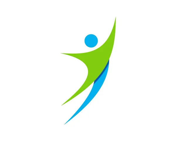 緑と青の健康な人がジャンプ — ストックベクタ