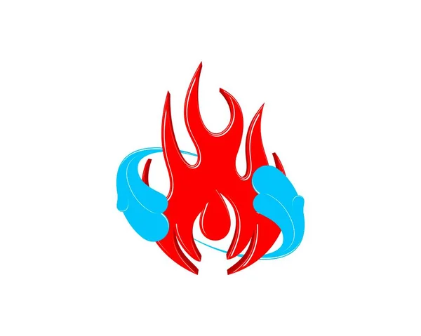 Logotipo Elemento Água Fogo — Vetor de Stock
