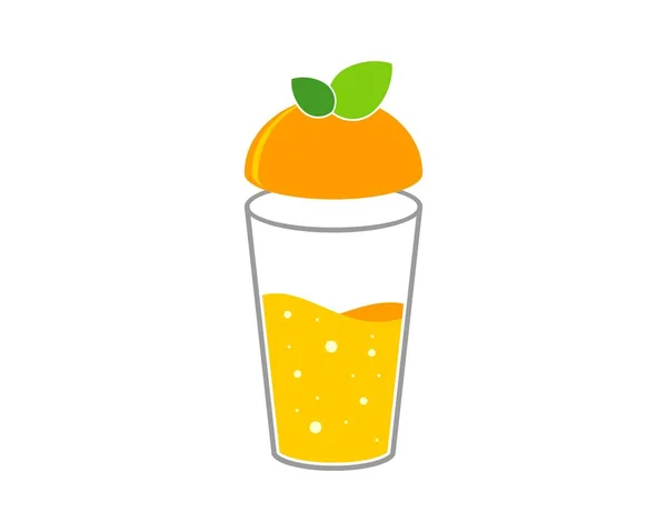 ガラスの中の新鮮なオレンジジュース — ストックベクタ