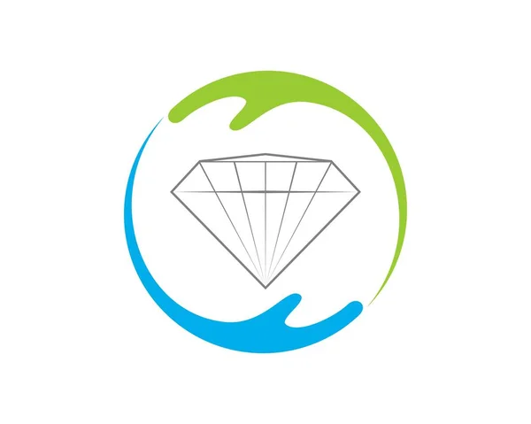 Handverzorging Met Diamant Binnen — Stockvector