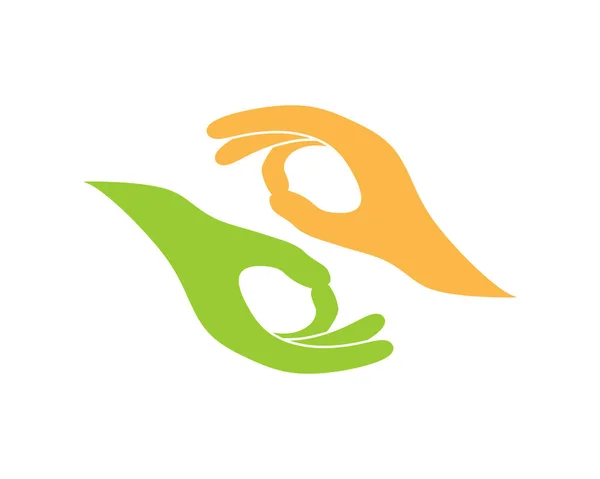 Aiutare Mani Sane Logo — Vettoriale Stock