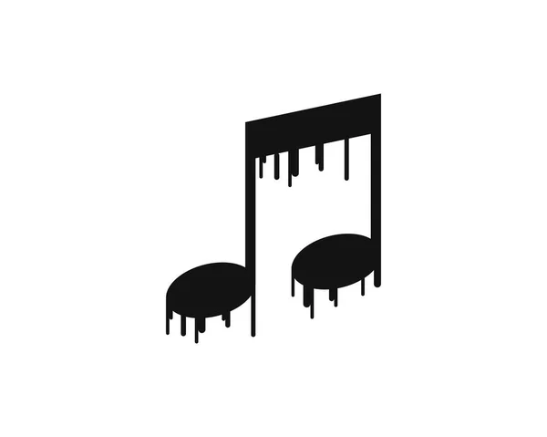 Peinture Noire Note Musique — Image vectorielle