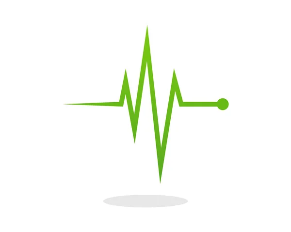 简单的绿色健康脉搏 — 图库矢量图片