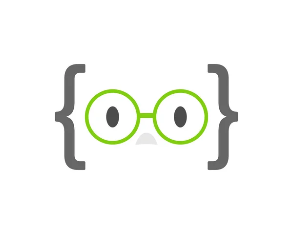 Geek Código Con Ojo Cristal — Vector de stock