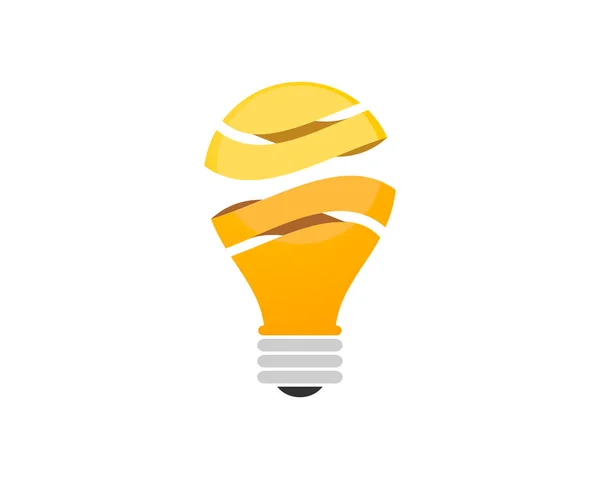Gelbe Glühbirne Streifenstil — Stockvektor