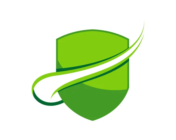 Bouclier Vert Avec Swoosh — Image vectorielle
