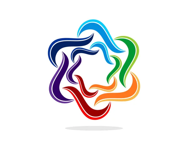 Αφηρημένο Εξαγωνικό Σχήμα Χρώματα Ουράνιο Τόξο — Διανυσματικό Αρχείο