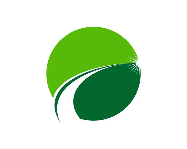 Grön Cirkel Form Med Väg Inuti — Stock vektor