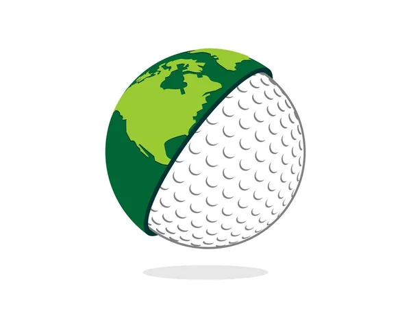 Circle Earth Half Golf Ball — Stock Vector