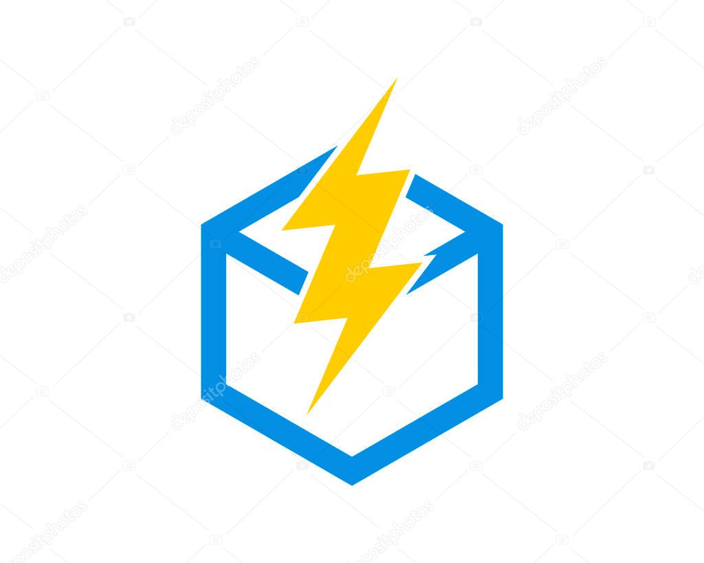 Electrical cube box with lightning inside