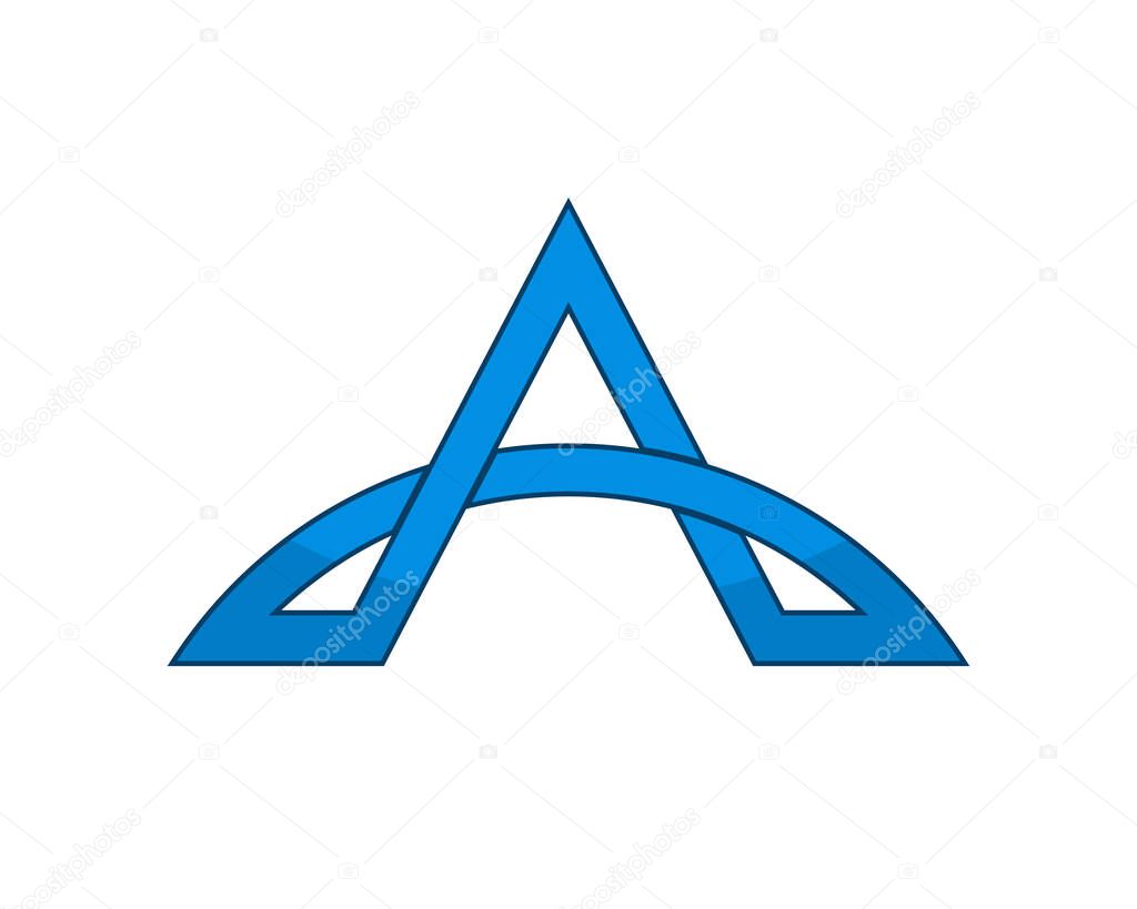 Abstract triangle shape with A letter initial