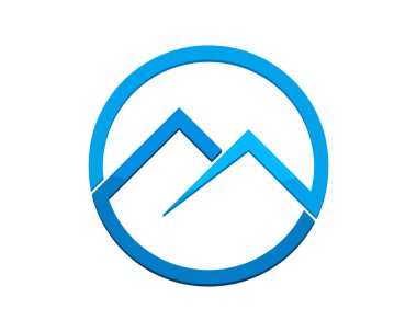 Basit dağlı mavi çember çizgisi