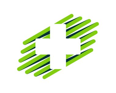 İçinde tıbbi sembol olan soyut çizgiler