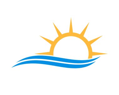 Parlayan güneşli basit bir dalga