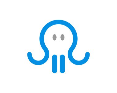 Mavi çizgili soyut ahtapot