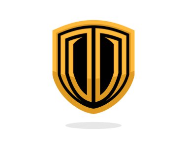 Soyut sarı ve siyah kalkan