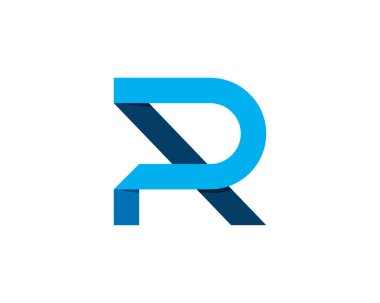 Soyut mavi R harfi baş harfi