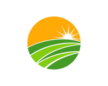 Çember şeklinde yeşil alan ve güneş