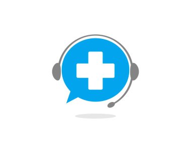 Sağlıklı sembollü kulaklıkla baloncuk sohbeti