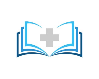 Ortasında tıbbi sembol olan bir kitap sayfası aç