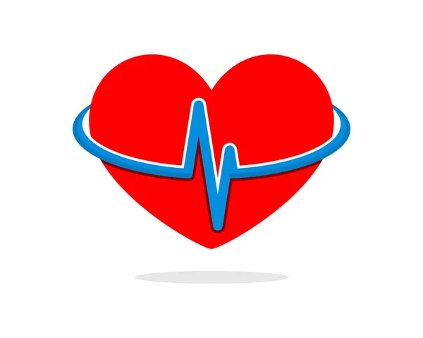 Corazón Con Pulso Alrededor — Archivo Imágenes Vectoriales